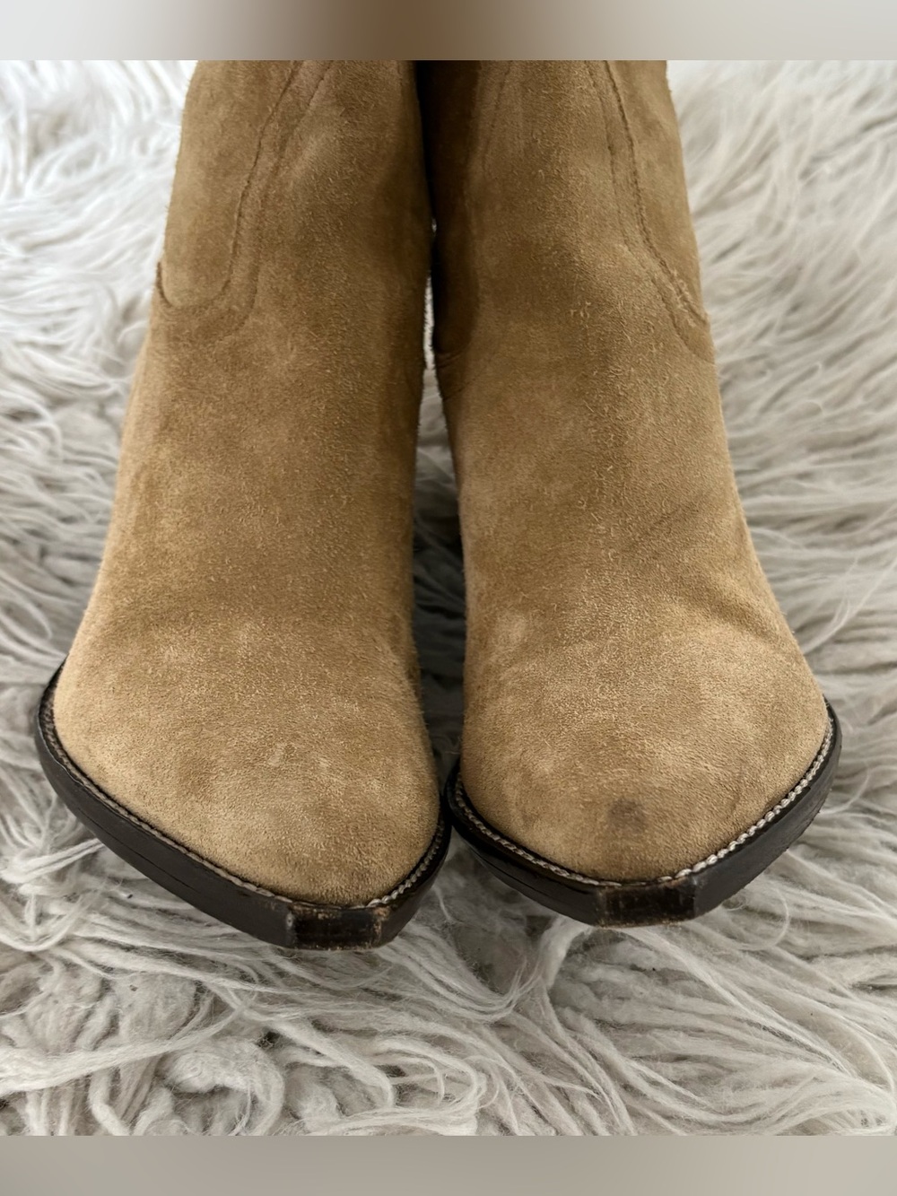 Isabel Marant Leyane Suede Taupe Western High-Heeled Cowboy Boots Size EU 39 - Picture 8 of 12
